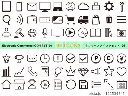 アイコン　セット　EC Eコマース　ネットショップ 121534245