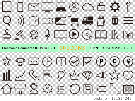 アイコン　セット　EC Eコマース　ネットショップ 121534245