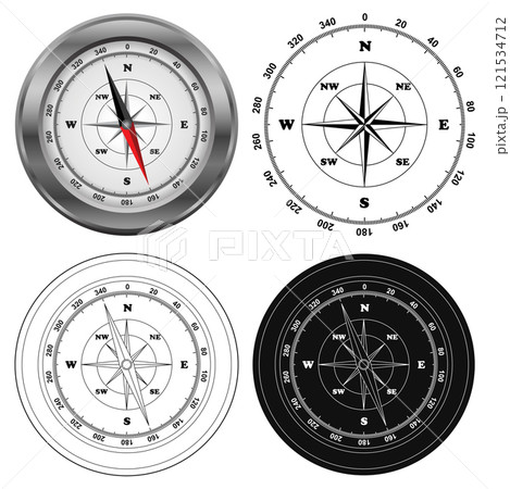 Layered editable vector illustration pattern of compass. Layered editable vector illustration pattern of compass. 121534712