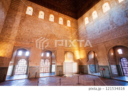 The Alhambra Palace interior in Granada, Spain 121534816