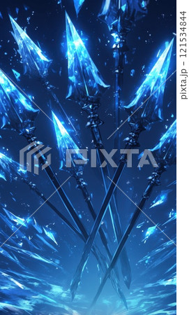 Ice Arrows in Motion with Sparkling Effects 121534844