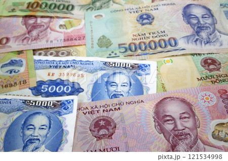 Stack of Vietnamese Dong banknotes Stack of Vietnamese Dong banknotes 121534998