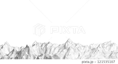 Polygonal mountains isolated on white background. 3D. Vector illustration. Polygonal mountains isolated on white background. 3D. Vector illustration. 121535107