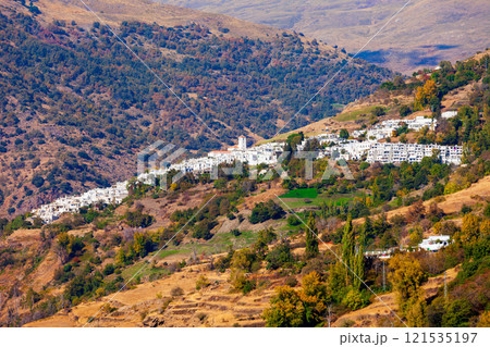 Capileira village aerial panoramic view, Spain Capileira village aerial panoramic view, Spain 121535197