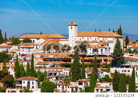 San Nicolas Church aerial panoramic view, Granada San Nicolas Church aerial panoramic view, Granada 121535234