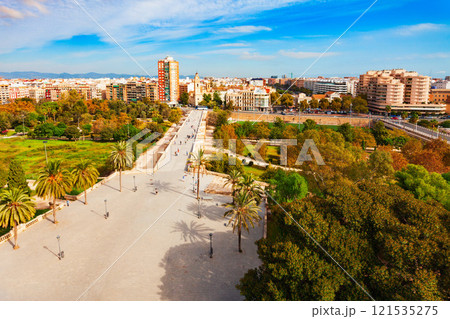 Valencia city aerial panoramic view in Spain 121535275