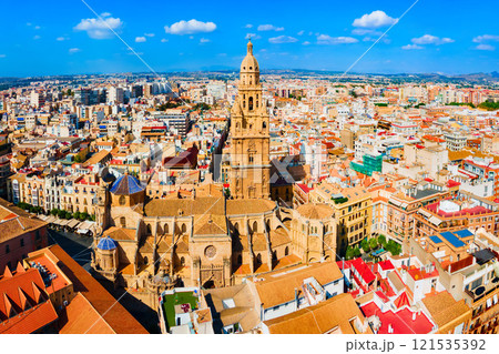 Saint Mary Cathedral aerial panoramic view in Murcia Saint Mary Cathedral aerial panoramic view in Murcia 121535392