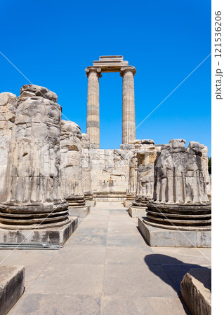 Temple of Apollo ruins at Didyma ancient sanctuary in Didim city in Turkey Temple of Apollo ruins at Didyma ancient sanctuary in Didim city in Turkey 121536206