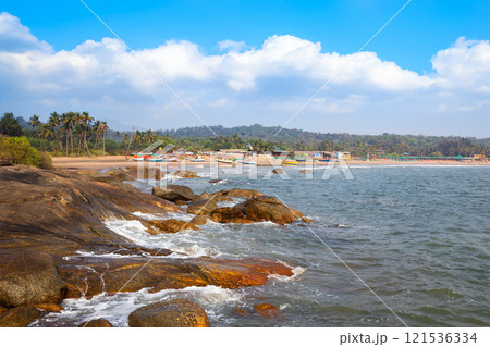 Beauty Agonda Beach in South Goa in India Beauty Agonda Beach in South Goa in India 121536334
