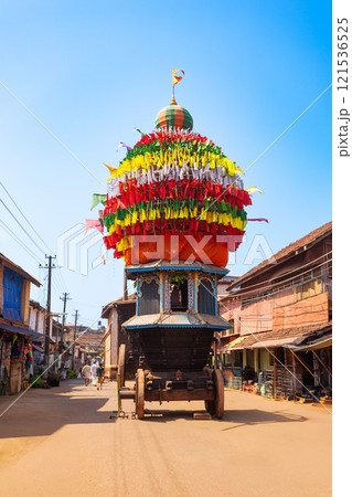 Wooden chariot at the Mahabaleshwar Temple, Gokarna 121536525