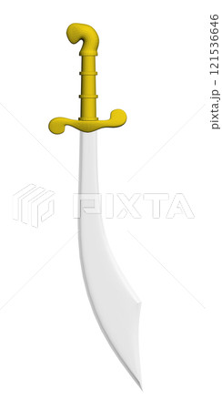 Polygonal model of an ancient sword with a golden hilt isolated on a white background. Pirate sword. Front view. 3D. Vector illustration. Polygonal model of an ancient sword with a golden hilt isolated on a white background. Pirate sword. Front view. 3D. Vector illustration. 121536646