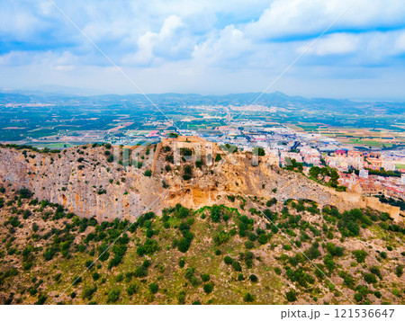Xativa Castle aerial panoramic view, Spaint Xativa Castle aerial panoramic view, Spaint 121536647