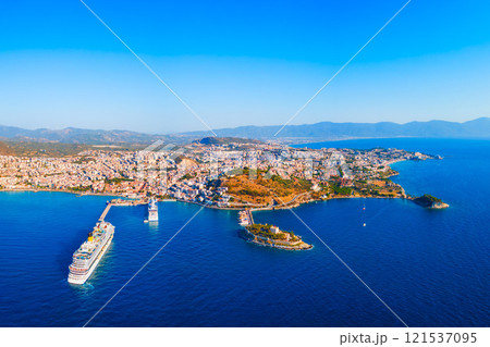 Kusadasi city aerial panoramic view in Aydin Province, Turkey Kusadasi city aerial panoramic view in Aydin Province, Turkey 121537095
