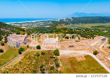 Patara ancient city aerial panoramic view, Turkey Patara ancient city aerial panoramic view, Turkey 121537126