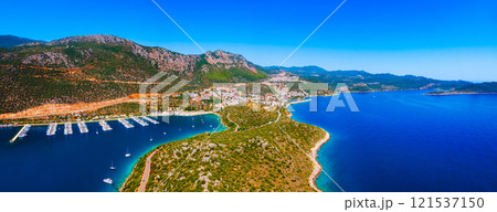 Kas city aerial panoramic view in Turkey 121537150