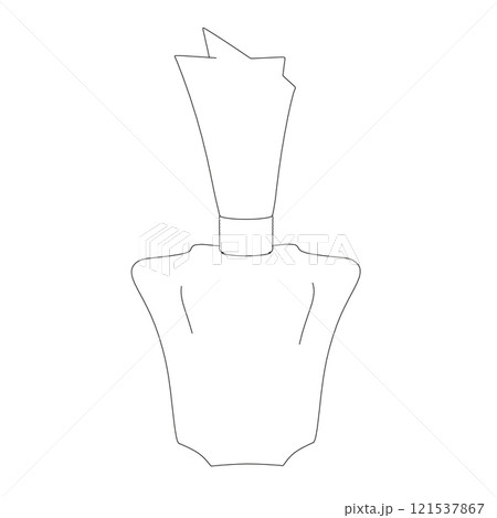Perfume bottle outline from black lines isolated on white background. Vector illustration. Perfume bottle outline from black lines isolated on white background. Vector illustration. 121537867