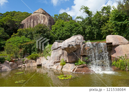 Waterfall in a public park on Jinbang Hill in Xiamen Waterfall in a public park on Jinbang Hill in Xiamen 121538084