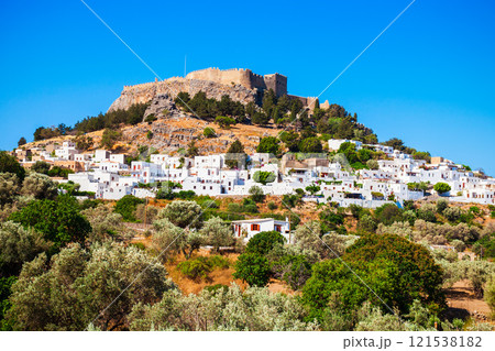 Lindos Acropolis in Rhodes island 121538182