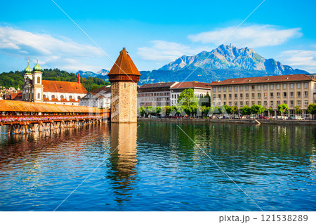 Kapellbrucke Bridge, Wasserturm Tower, Lucerne 121538289