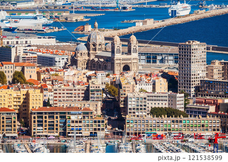 Marseille aerial panoramic view, France 121538599