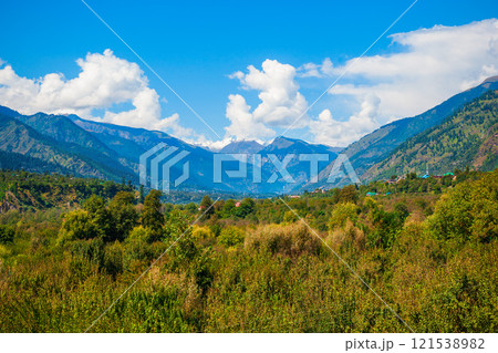 Himalaya mountains panoramic landscape, India 121538982
