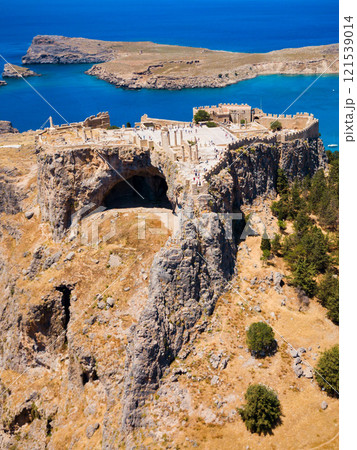 Lindos Acropolis and beach, Rhodes 121539014
