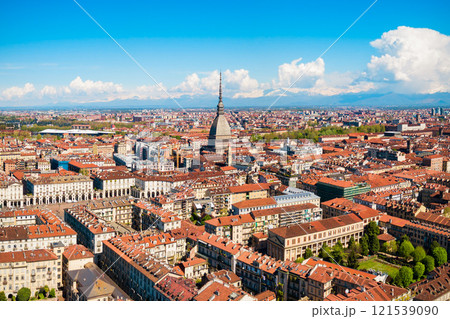 Turin aerial panoramic view, Italy 121539090
