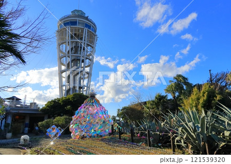 神奈川県藤沢市 江の島シーキャンドル(展望灯台)とサムエル・コッキング苑散策路 神奈川県藤沢市 江の島シーキャンドル(展望灯台)とサムエル・コッキング苑散策路 121539320