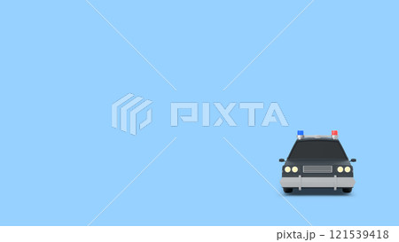 Police Car on Light Blue Background 121539418