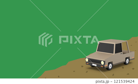 Pick Up Truck on Green Background. 3D Rendering 121539424