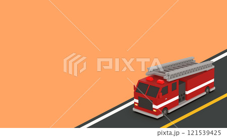 Fire Truck Car Background. 3D Rendering 121539425