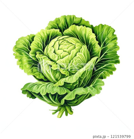 the AI Image Generator, Vibrant Green Cabbage Isolated 121539799