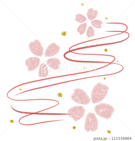 シンプルなピンクの桜の背景素材 121539864