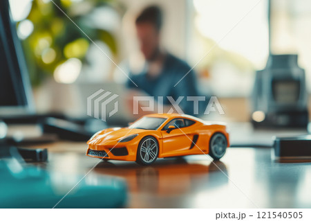 Insurance agent calculating car insurance costs 121540505