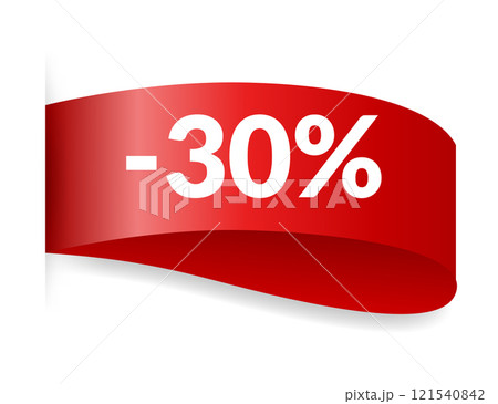Corner or ribbons icon. Product red banner, price shopping tag. Promotion sale badge, special offer sticker. Discount and price offer concept. Vector sticker template Corner or ribbons icon. Product red banner, price shopping tag. Promotion sale badge, special offer sticker. Discount and price offer concept. Vector sticker template 121540842