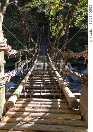 徳島県三好市奥祖谷地区（旧東祖谷山村）「奥祖谷二重かずら橋」の女橋 121540892