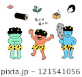 手描きの節分イラストセット 121541056