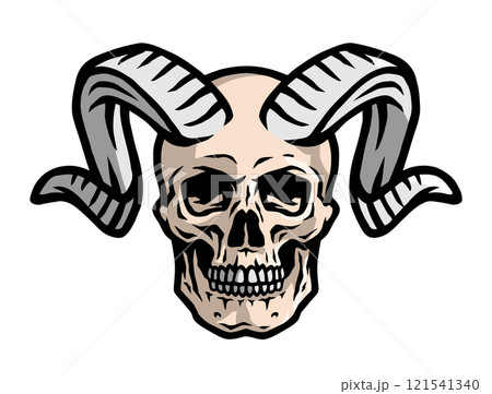Skull with ram horns. 121541340