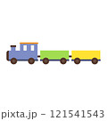 シンプルでかわいい汽車のおもちゃのイラスト（フラットデザイン） 121541543