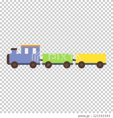簡單可愛的火車玩具插畫（平面設計） 121541543