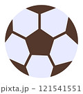 シンプルでかわいいサッカーボールのイラスト（フラットデザイン） 121541551