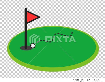 An illustration of a miraculous hole-in-one in golf 121541739
