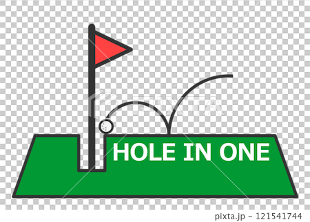 An illustration of a miraculous hole-in-one in golf 121541744