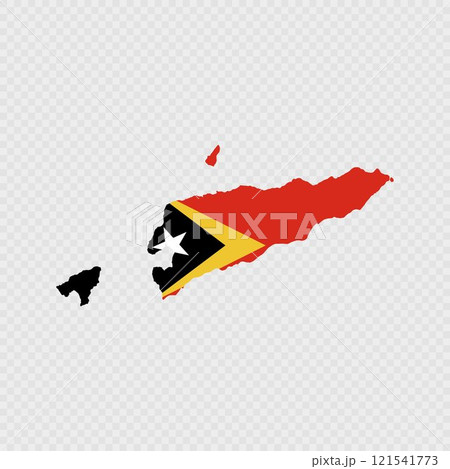 East Timor map silhouette with flag. 121541773