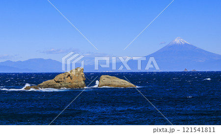 雲見海岸から見た富士山 121541811