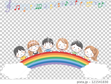 Children's frame (rainbow and musical notes) 121541830