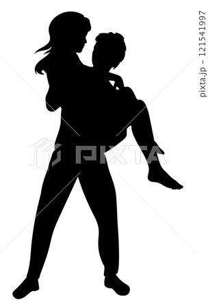 Embracing Couple Silhouettes 121541997