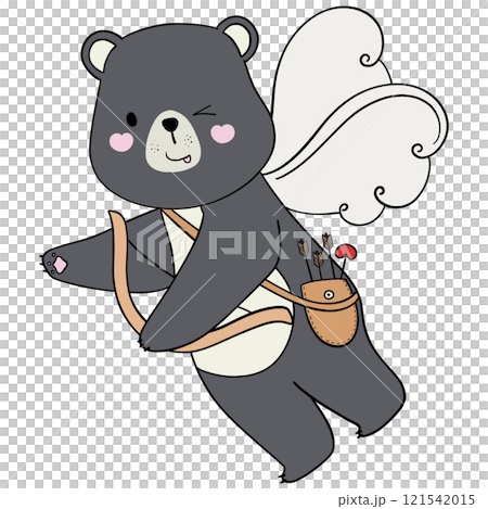 Valentine cupid bear adorable bear with heart arrow, perfect for Valentines Day art and decor. Valentine cupid bear adorable bear with heart arrow, perfect for Valentines Day art and decor. 121542015