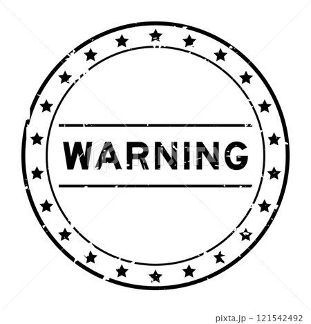 Grunge black warning word round rubber seal stamp on white background Grunge black warning word round rubber seal stamp on white background 121542492