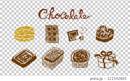 手書きのチョコレートイラストセット 手書きのチョコレートイラストセット 121542605